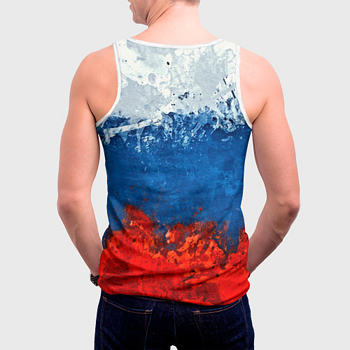 Мужская майка без рукавов Хоккей триколор / 3D-Белый – фото 4