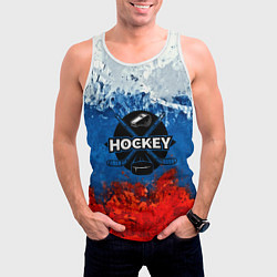 Майка-безрукавка мужская Хоккей триколор, цвет: 3D-белый — фото 2