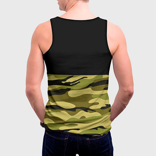 Мужская майка без рукавов Лесной Камуфляж / 3D-Черный – фото 4
