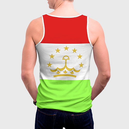 Мужская майка без рукавов Флаг Таджикистана / 3D-Белый – фото 4
