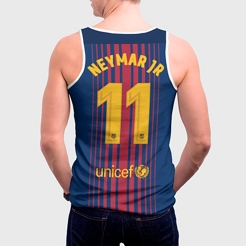 Мужская майка без рукавов Barcelona FC: Neymar Home 17/18 / 3D-Белый – фото 4