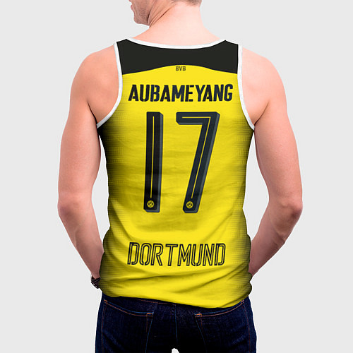 Мужская майка без рукавов BVB FC: Aubameyang Away 17/18 / 3D-Белый – фото 4