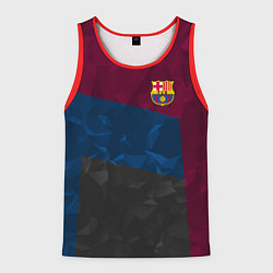 Майка-безрукавка мужская FC Barcelona: Dark polygons, цвет: 3D-красный