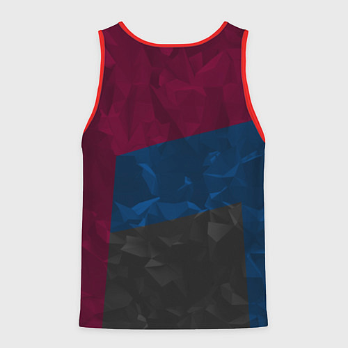 Мужская майка без рукавов FC Barcelona: Dark polygons / 3D-Красный – фото 2