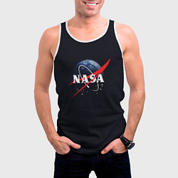 Майка-безрукавка мужская NASA: Black Space, цвет: 3D-белый — фото 2