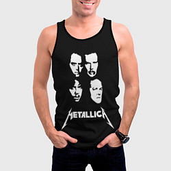 Майка-безрукавка мужская Metallica - rock band, цвет: 3D-черный — фото 2