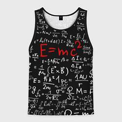 Майка-безрукавка мужская E=mc2, цвет: 3D-черный