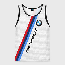 Майка-безрукавка мужская BMW Motorsport: White Carbon, цвет: 3D-черный