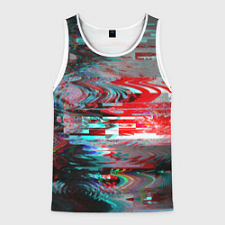 Майка-безрукавка мужская Glitch effect, цвет: 3D-белый