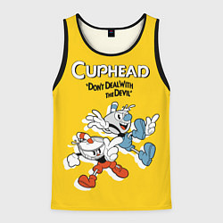 Майка-безрукавка мужская Cuphead: Don't deal with the Devil, цвет: 3D-черный