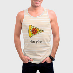 Майка-безрукавка мужская One Love - One pizza, цвет: 3D-белый — фото 2