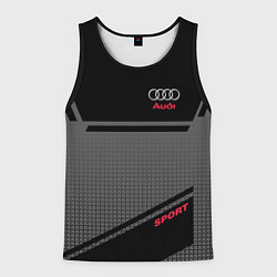 Майка-безрукавка мужская Audi: Crey & Black, цвет: 3D-черный