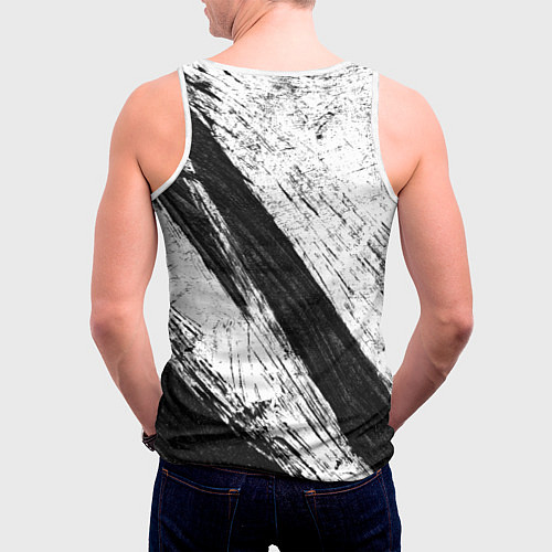 Мужская майка без рукавов Белый и черный / 3D-Белый – фото 4