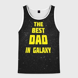 Майка-безрукавка мужская The Best Dad in Galaxy, цвет: 3D-белый