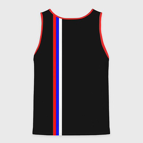 Мужская майка без рукавов Лента с гербом России / 3D-Красный – фото 2