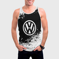 Майка-безрукавка мужская Volkswagen: Black Spray, цвет: 3D-белый — фото 2