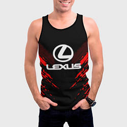 Майка-безрукавка мужская Lexus: Red Anger, цвет: 3D-черный — фото 2