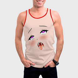 Майка-безрукавка мужская Ahegao Face, цвет: 3D-красный — фото 2