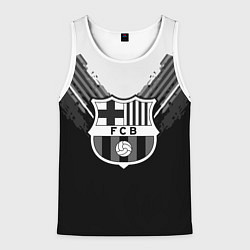 Майка-безрукавка мужская FC Barcelona: Black Style, цвет: 3D-белый