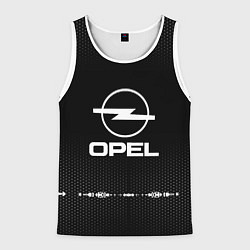 Майка-безрукавка мужская Opel: Black Abstract, цвет: 3D-белый