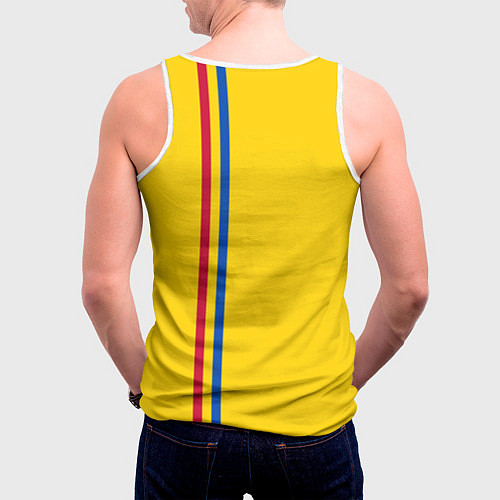 Мужская майка без рукавов Молдавия: лента с гербом / 3D-Белый – фото 4