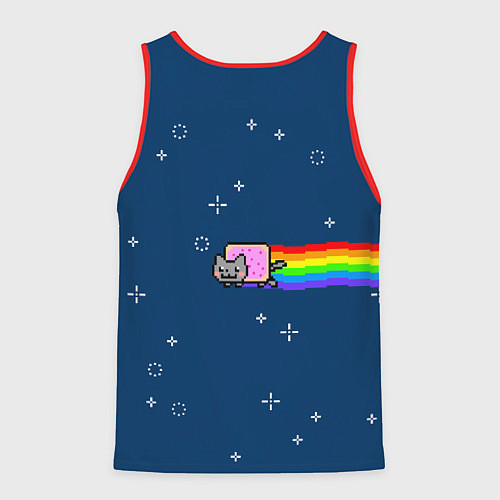 Мужская майка без рукавов Нянкот / 3D-Красный – фото 2