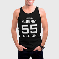 Майка-безрукавка мужская Im from Siberia: 55 Region, цвет: 3D-черный — фото 2