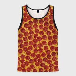 Майка-безрукавка мужская Пицца пепперони, цвет: 3D-черный