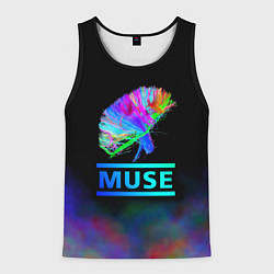 Майка-безрукавка мужская Muse: Neon Flower, цвет: 3D-черный