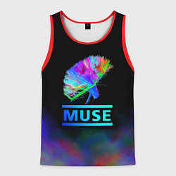 Майка-безрукавка мужская Muse: Neon Flower, цвет: 3D-красный