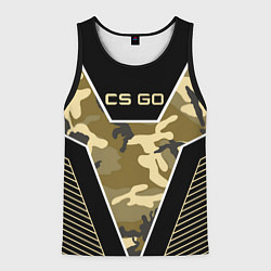 Майка-безрукавка мужская CS:GO Khaki Camo, цвет: 3D-черный