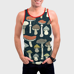 Майка-безрукавка мужская Грибной лес, цвет: 3D-красный — фото 2