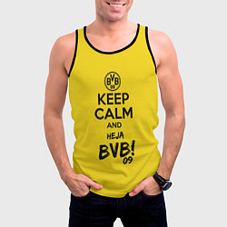 Майка-безрукавка мужская Keep Calm & Heja BVB, цвет: 3D-черный — фото 2