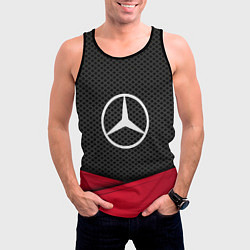 Майка-безрукавка мужская Mercedes Benz: Grey Carbon, цвет: 3D-черный — фото 2