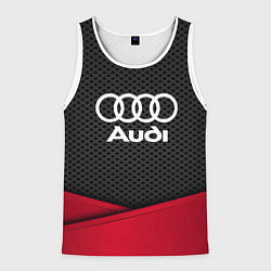 Майка-безрукавка мужская Audi: Grey Carbon, цвет: 3D-белый