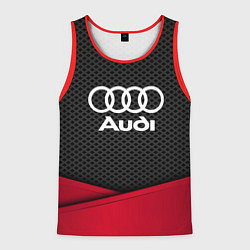 Майка-безрукавка мужская Audi: Grey Carbon, цвет: 3D-красный
