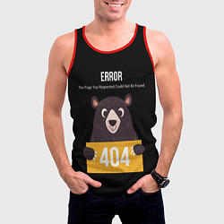 Майка-безрукавка мужская Error 404: Bear, цвет: 3D-красный — фото 2