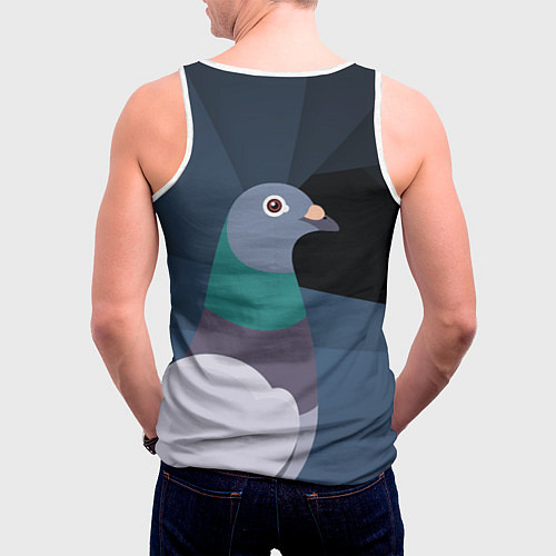 Мужская майка без рукавов Голубь Наташа / 3D-Белый – фото 4