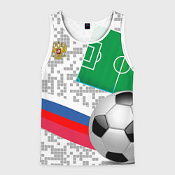 Майка-безрукавка мужская Русский футбол, цвет: 3D-белый