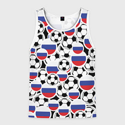 Майка-безрукавка мужская Россия: футбольный фанат, цвет: 3D-белый