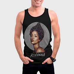 Майка-безрукавка мужская Rihanna, цвет: 3D-черный — фото 2