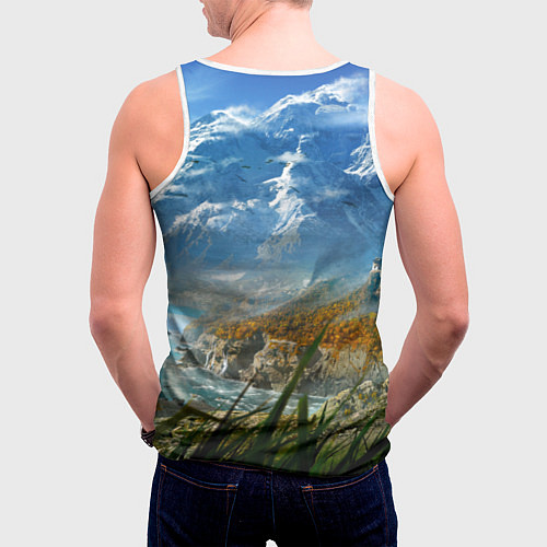 Мужская майка без рукавов Far Cry 4: Ice Mountains / 3D-Белый – фото 4