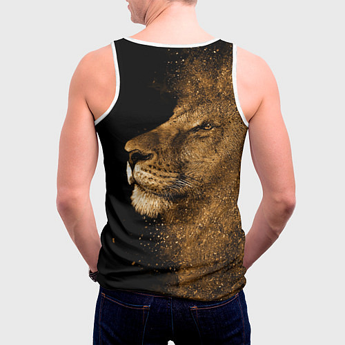 Мужская майка без рукавов Песчаный лев / 3D-Белый – фото 4