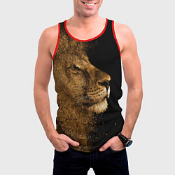 Майка-безрукавка мужская Песчаный лев, цвет: 3D-красный — фото 2