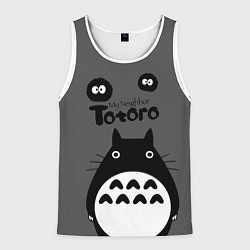 Майка-безрукавка мужская Тоторо рядом, цвет: 3D-белый