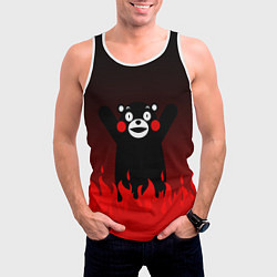 Майка-безрукавка мужская Kumamon: Hell Flame, цвет: 3D-белый — фото 2