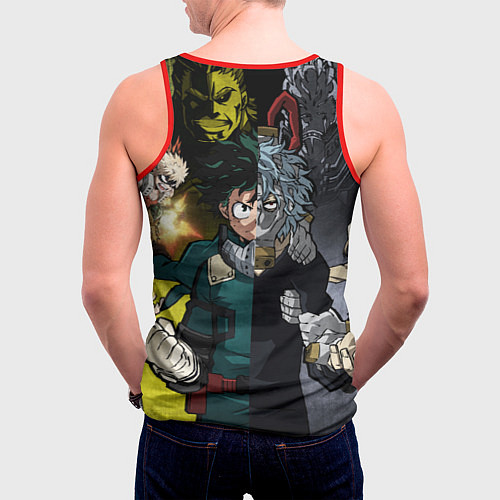 Мужская майка без рукавов Шигараки и Мидория / 3D-Красный – фото 4