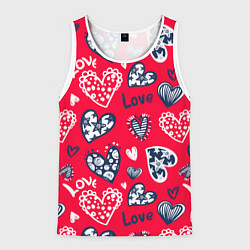 Мужская майка без рукавов Сердечки - паттерн