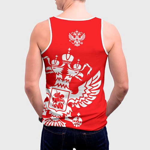 Мужская майка без рукавов Красная Россия / 3D-Белый – фото 4