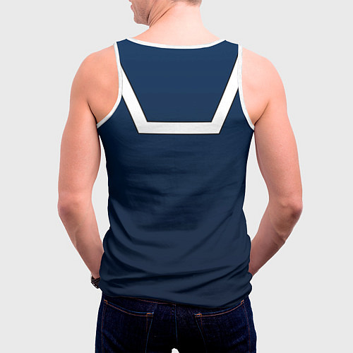 Мужская майка без рукавов Моя геройская академия -КОСТЮМ / 3D-Белый – фото 4